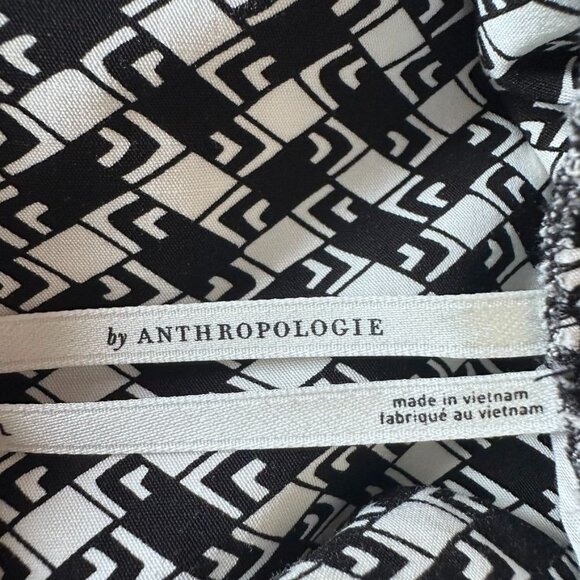 Anthropologie Ariana Asymmetrical Ruffle-Hem Dress  Black & White Size L NWT - Picture 6 of 14